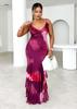 European and American Spice Girls Sexy Temperament Fashion Ins Dress Suspender Long Lace Slim Dress Women