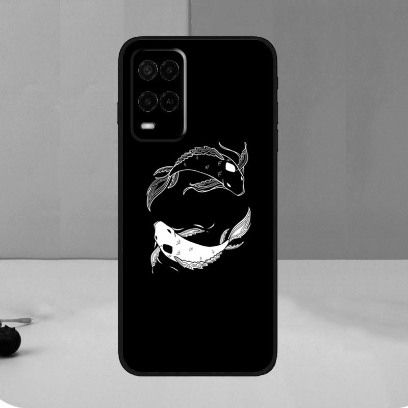 Koi Fish Yin Yang For OPPO A98 A78 A58 A5 A9 A15 A17 A57 A77 A96 A76 A16 A54 A74 A94 A52 A72 A57S A53S Case