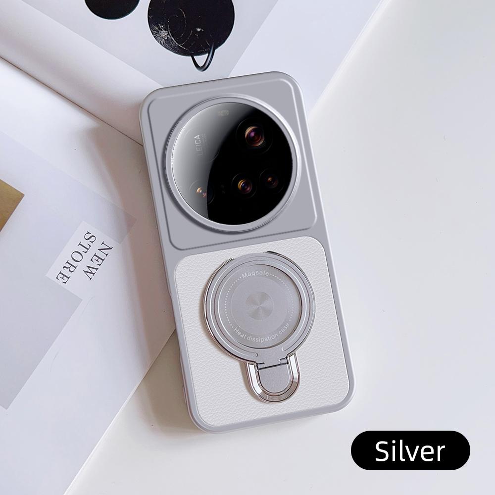 For Xiaomi 15 Ultra Case Xiaomi 15 Ultra Cover Xiaomi 15 Ultra leather Case Magnetic Bracket Magsafe Holder Stand Cover