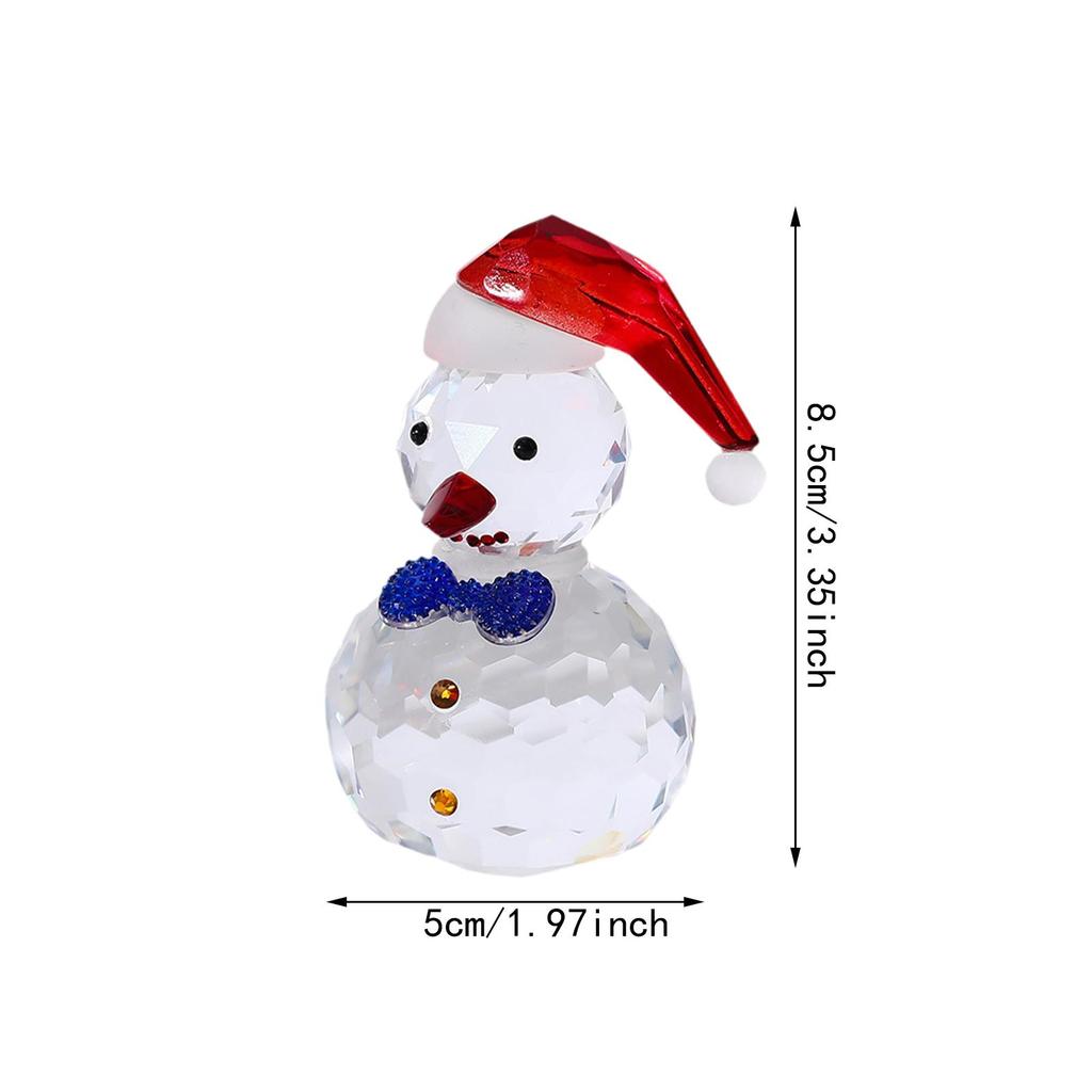Snowman Figurine, Christmas Desktop Ornaments with Hat for Home, Christmas, Office, Bar Decor