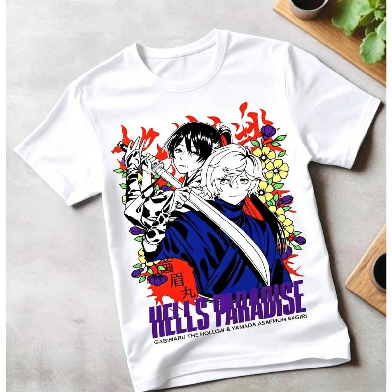 Hot Sale Summer Unisexs Hell Paradise Hell Valley Tshirt Anime Unisexga Cute Gift Shirt Unisexs Short Sleeve S