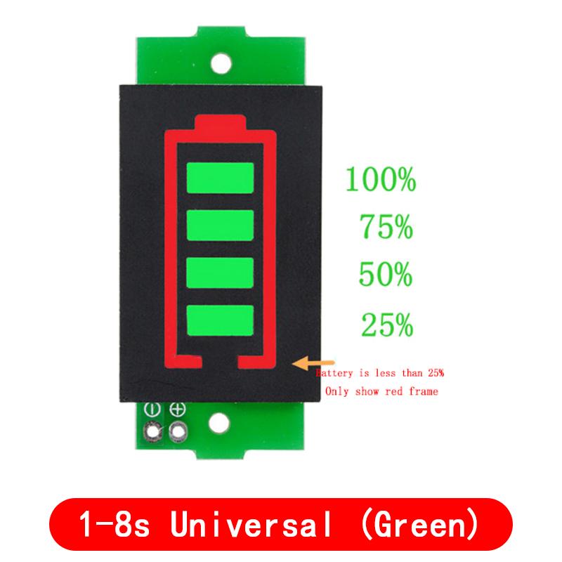 1/2/3/4/5/6/7/8S модуль индикатора емкости литиевой батареи синий зеленый дисплей тестер мощности аккумулятора электромобиля 3,7 В литий-ионный