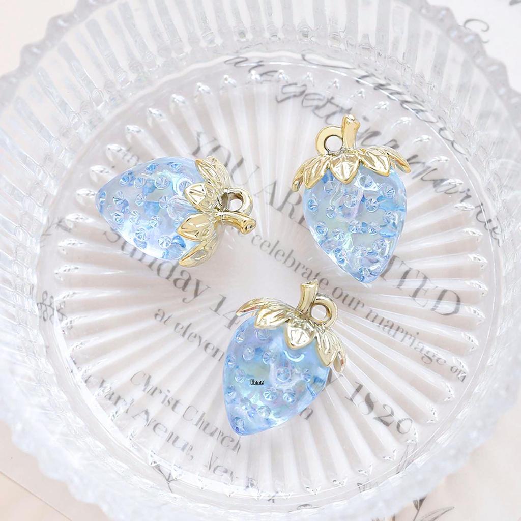 Large Transparent Acrylic Strawberry Pendant for DIY Jewelry Making
