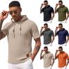 Men's Hooded Short-Sleeve Casual Sports Short Sleeve Top