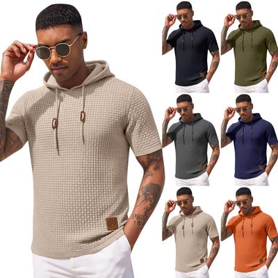 Men's Hooded Short-Sleeve Casual Sports Short Sleeve Top