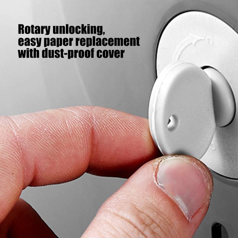 Wall Mounted Large Roll Toilet Paper Holder Dust Proof Cover Space Saving Design Easy Installation For Public Bathroom