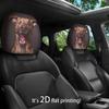 1pair Elastic Fabric Animal Car Pillowcase Universal Fit Flat Print Headrest  Holiday Decor