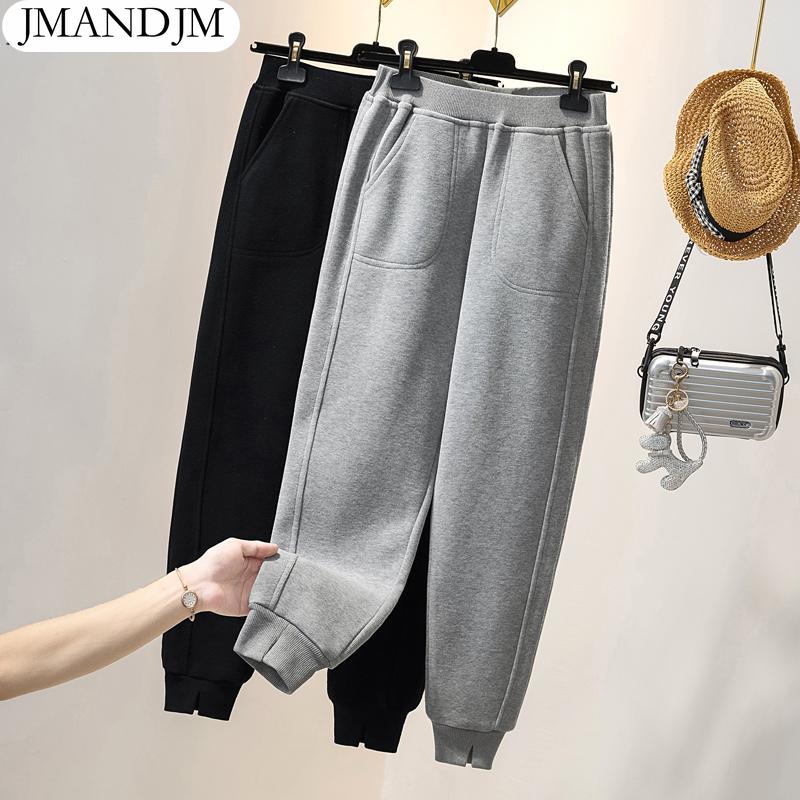 

2023 Большие размеры, зимние женские брюки-шаровары, флисовые брюки, базовые брюки, утепленные свободные повседневные женские серые брюки, брюки большого размера