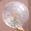 Gold Glitter Transparent PVC Beach Ball - Inflatable Water Toy & Photo Prop