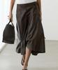 Masimodutti Napa Leather Bow Detail Midi Skirt