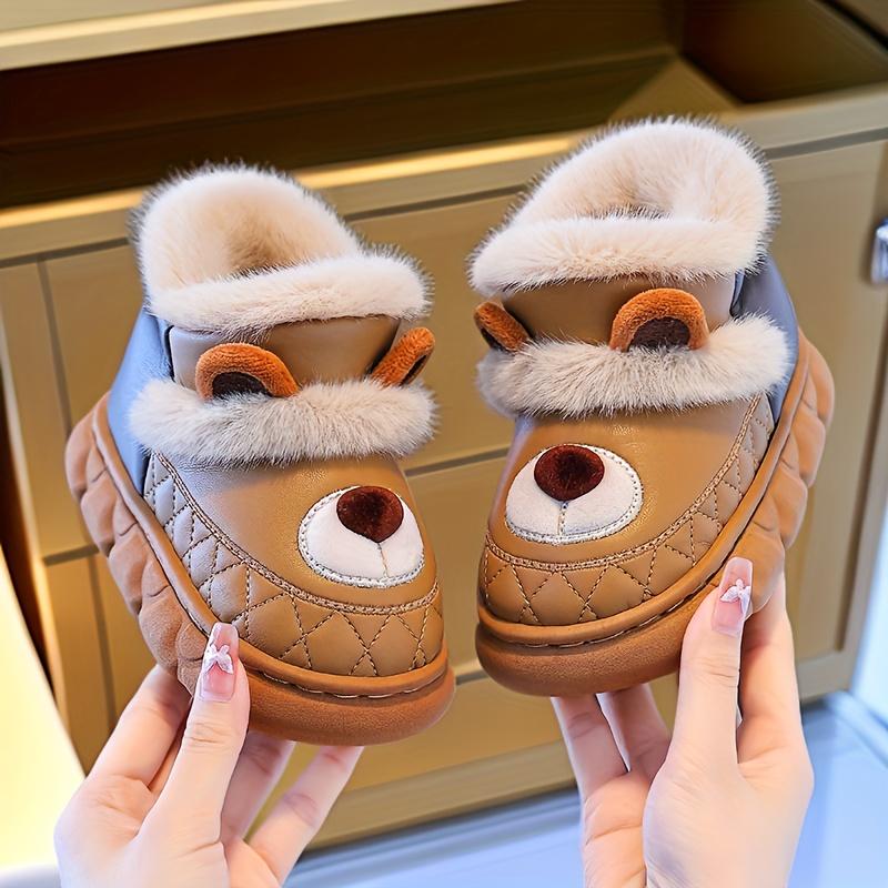 

Дитяче взуття Зимове Нове Мультяшне Миле ПУ Високої Якості Дитячі Протиковзкі Теплі Снігові Чоботи, Взуття для Холодної Погоди, Чоботи для Ігор на Відкритому Повітрі, Дитяче Взуття 32-33 коричневий