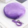 Round Shape ID Card Bag Plush Keychain Wallet Soft Coin Purse  Travel