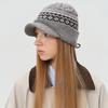 Fashion Women Windproof Warm Knitted Hat Coldproof Short Brim Peaked Cap Lady Cold Resistant Ear Protection Beanies Ski Caps