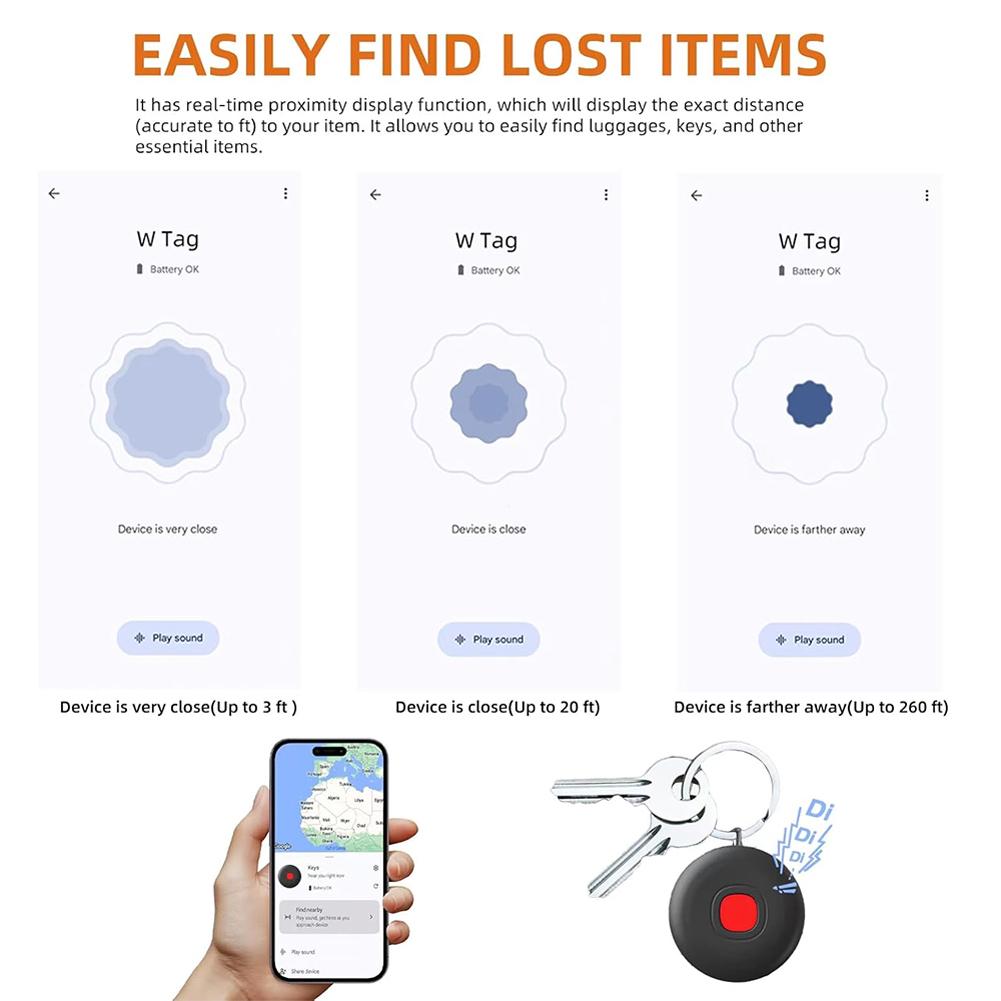 For Android Tracker Tag GPS Tracker Anti-Lost Item Locator Waterproof Wallet Tracker for Keys Wallet Luggage Pets