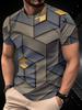 Summer Classic Men's 3D Line Stripe Print T-Shirt Short Sleeve Round Neck Top Street T-Shirts Oversized Sports Men's Clothing