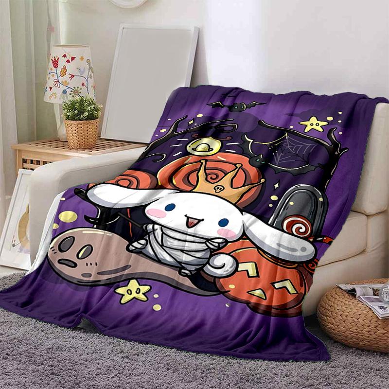 1pc Cinnamoroll's Spooky Journey Blanket, Soft Throw for Home Decor, Gift Idea, Living Room, Travel, Camping, Car Blankets, Beach, Office Naps, Suitab