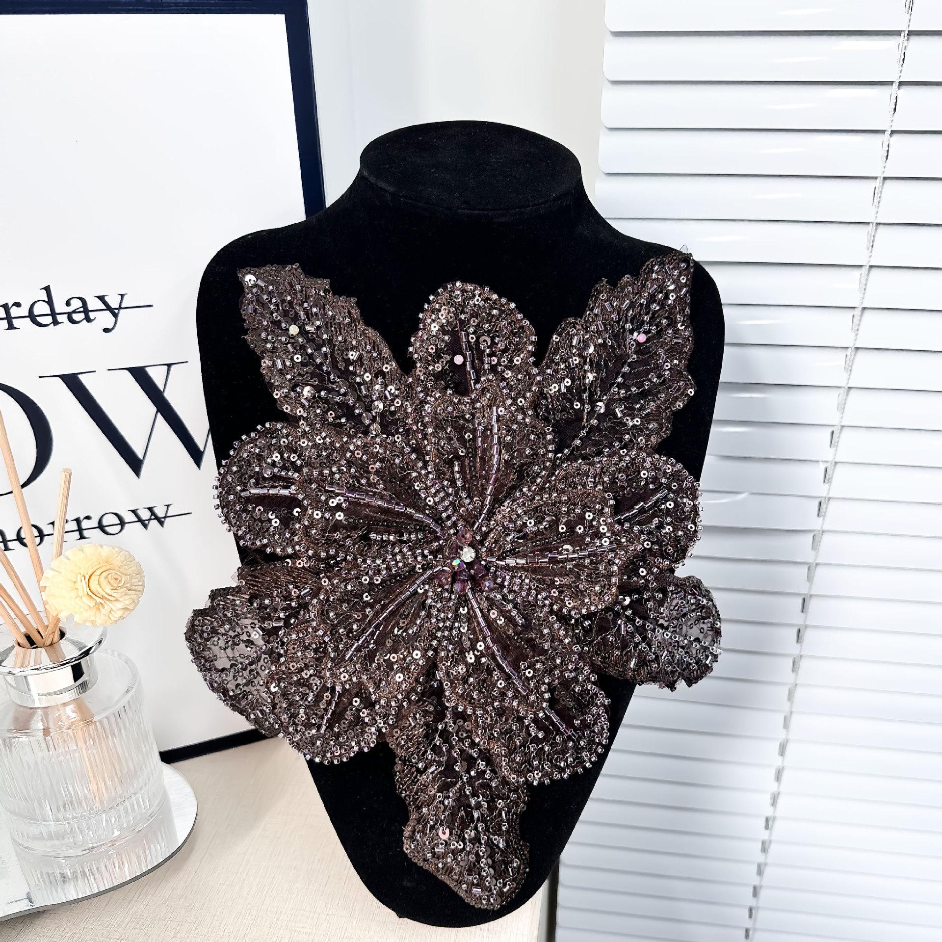 

15 кольорів, багатошарова нашивка з паєтками, велика квіткова аплікація з бісером, декоративні аксесуари для одягу та нашивка корсаж на спідниці