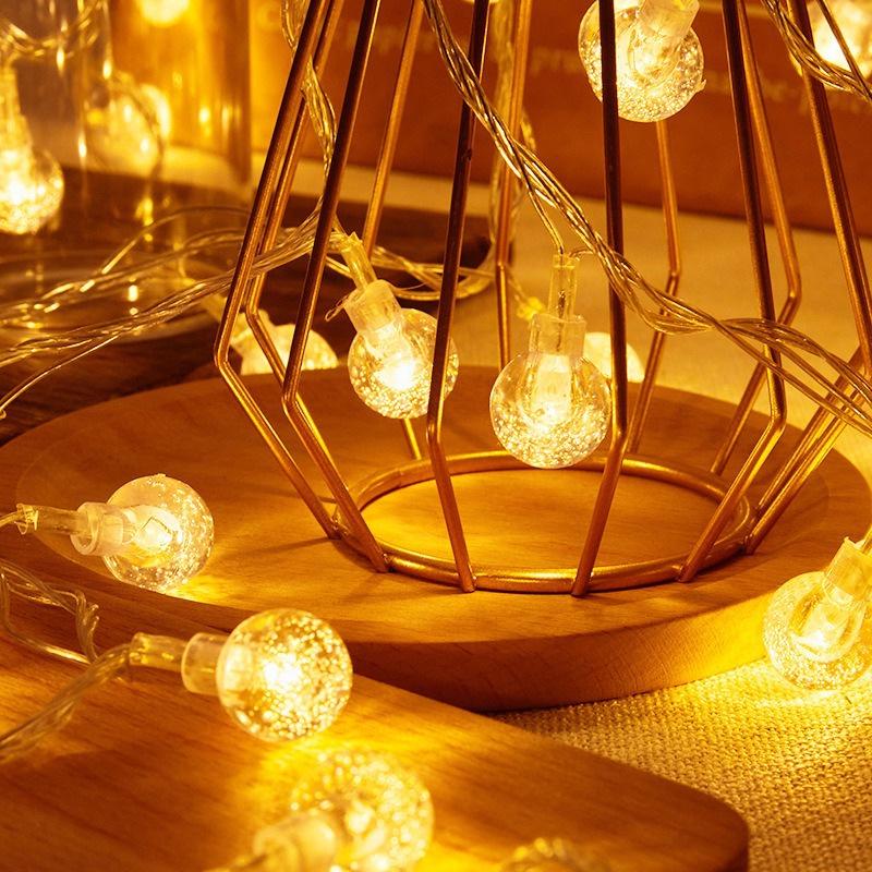 Outdoor LED Colorful Bubble String Lights for Festivals & Camping Battery Constant 1.5m 10 Lights