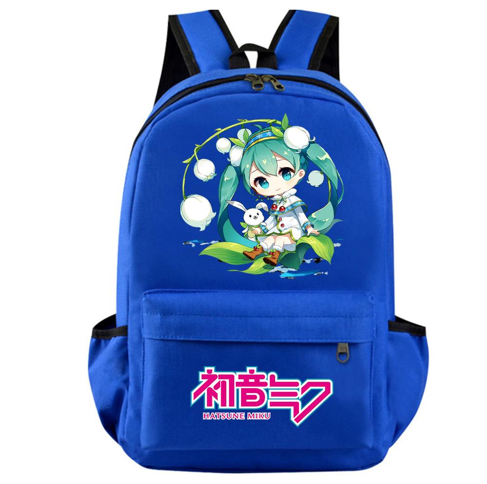 Anime Cartoon Hatsune Miku Printed Backpack for Teenager Student Girl Boy Bookbag Schoolbag Women Large Capacity Waterproof Travel Bag Gift Rucksak