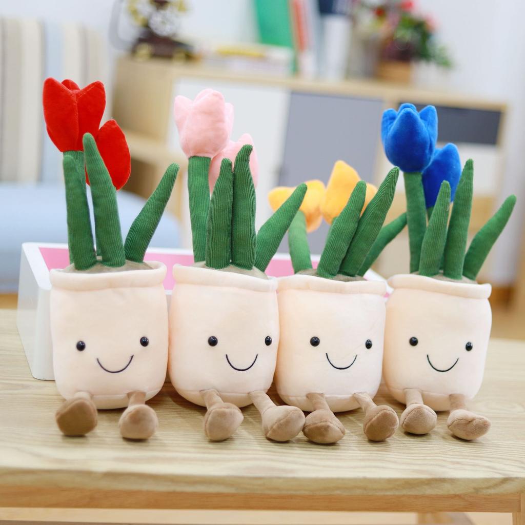 Neues Tulpenblumen Plüschtier Simulation Sukkulente Pflanze Puppe Indoor Ornament Dekoration kleines Geschenk