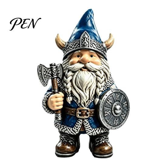 Wetterbeständige Garten Dekorationen Wikinger Zwerg Krieger Figur, Harz Nordischer Zwerg Statue, Dekorative Statuen Soldaten Ornament für Innen