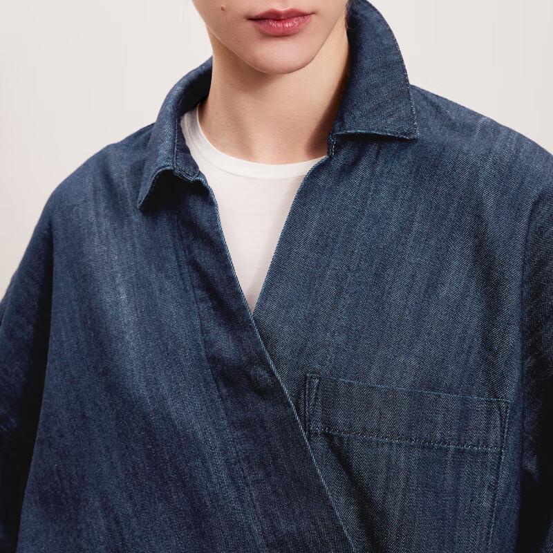 Less 2024 Autumn Loose Pullover Long-Sleeve Denim Shirt