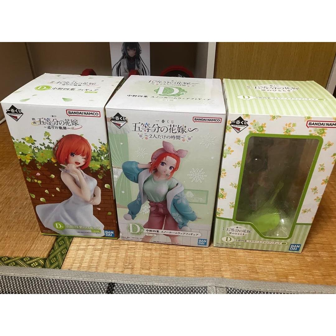 Б/у Набор из 3 фигурок-призов The Quintessential Quintuplets Йоцуба Накано