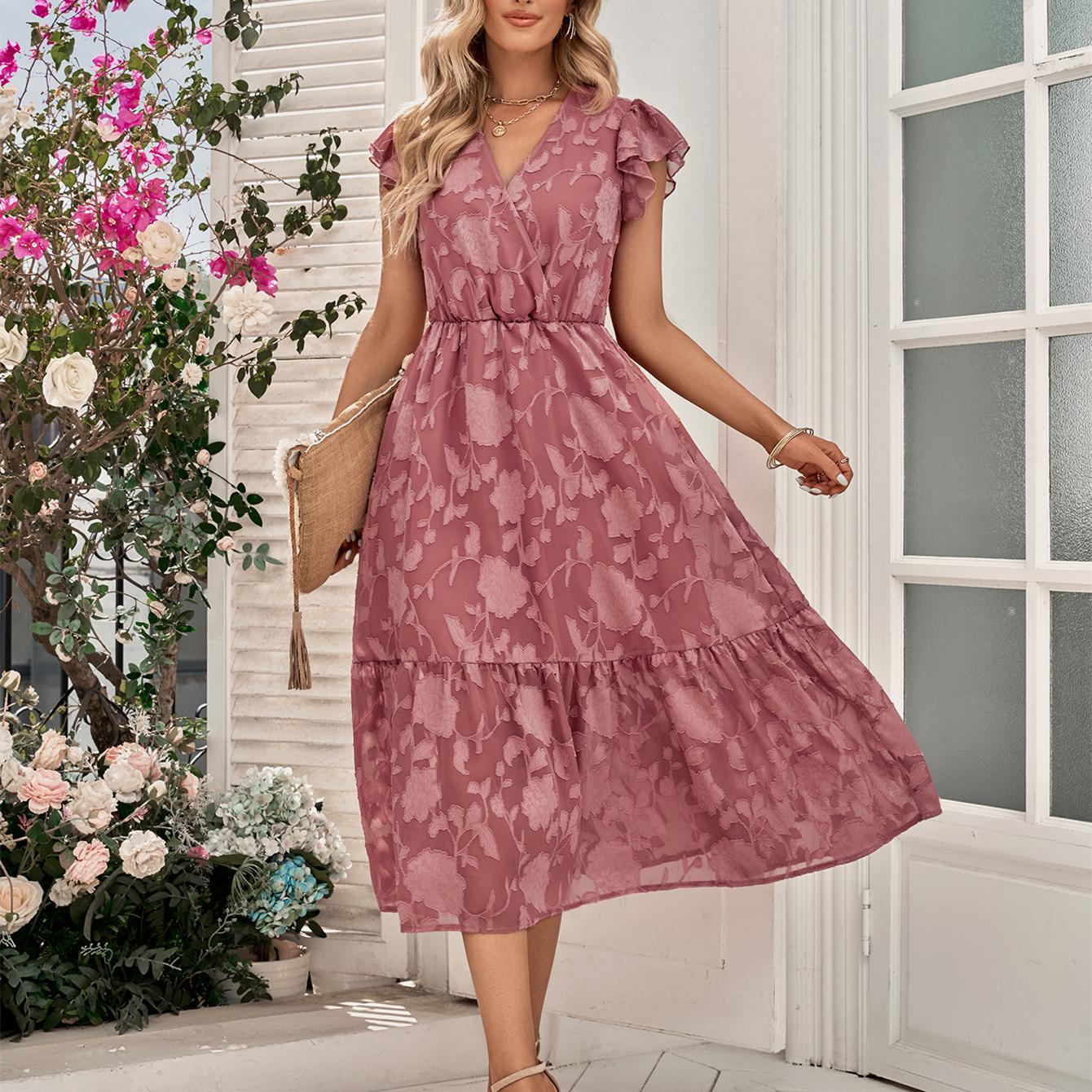 

Весна и Лето Женский Европейский и Американский Досуг V Шея Без рукавов Платье Длинная юбка