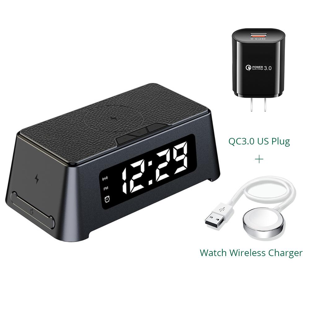 Alarm Clock Wireless Charger 3 In 1 For Iphone 14/13/12/11 Digital Display Wireless Chargers For Apple Watch/airpods Pro