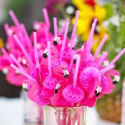 25/50 Stück Flamingo Ananas Trinkhalme Hawaiianischer Strand Tropische Geburtstagsfeier Dekoration Sommer Poolparty Hochzeitszubehör