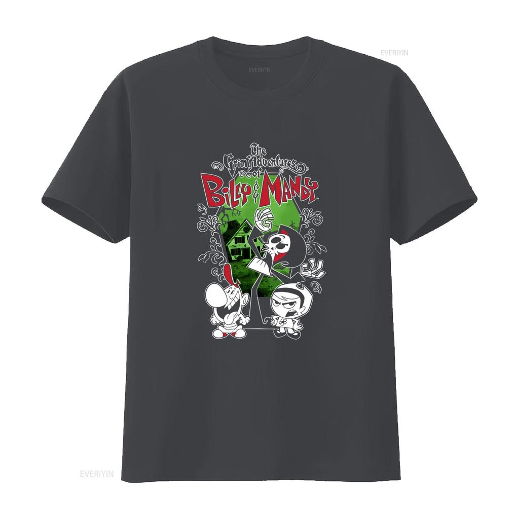 The Grim Adventures Of Billy And Mandy Cartoon Print T shirt for VN1180 vintage Washed graphic Casual Slightly Unisex