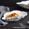 Stylish Thickened Ceramic Oyster Plate - Underglaze Color, High-Temp Resistant Tableware for Restaurants and Hotels