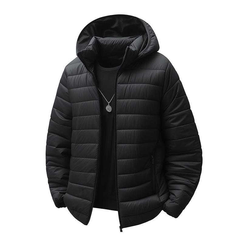 

2025 Men s Lightweight Hooded Cotton Jacket - Winter Style, Fashion-Forward, Perfect for Running, Casual, and Thin yet Warm. Extra Large чорний