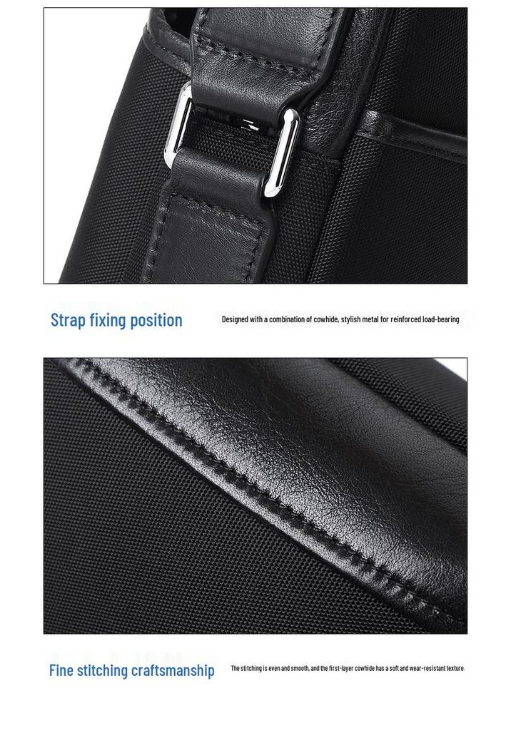 Men's Genuine Leather Single Shoulder Crossbody Bag - Mini Cowhide Casual Backpack