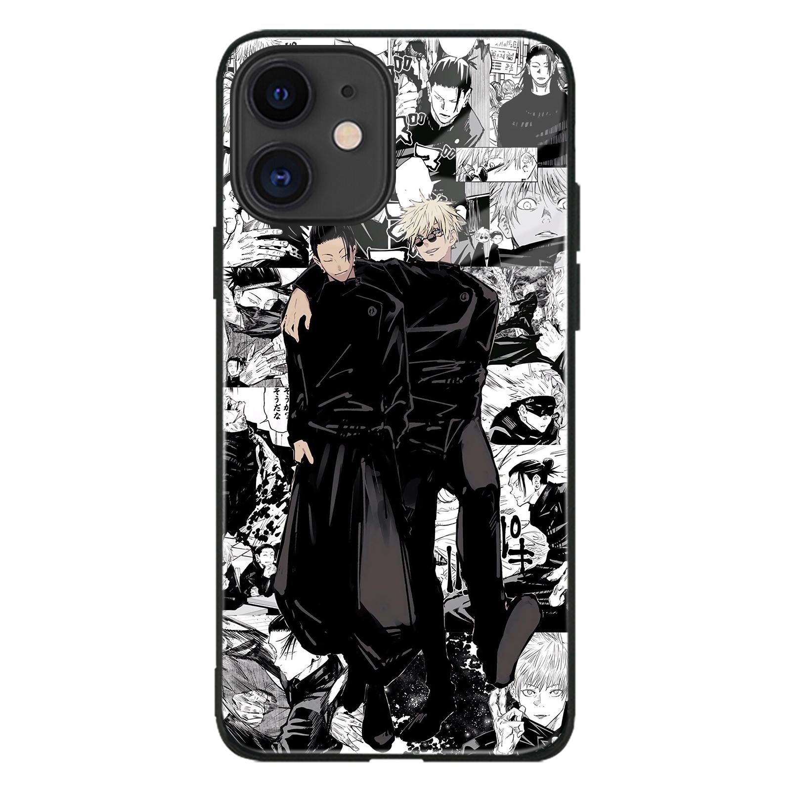 

Глянцевый стеклянный чехол для телефона Jujutsu Kaisen Gojo Satoru Geto Anime SE 6s 7 8 Plus X Xr Xs 11 12 13 Mini Pro Max Samsung iPhone 12Pro Max&Glossy Glass Case
