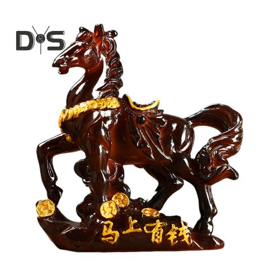 

Скульптура для чайного питомца из смолы, меняющая цвет, украшение в виде лошади, высокая температура, денежный символ, основа для домашнего декора для чайной церемонии, демонстрация богатства