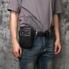 NZPJ Genuine Leather Men's Waist Bag Top Layer Cowhide Casual Crossbody Phone Bag Single Shoulder Bag Messenger Bag