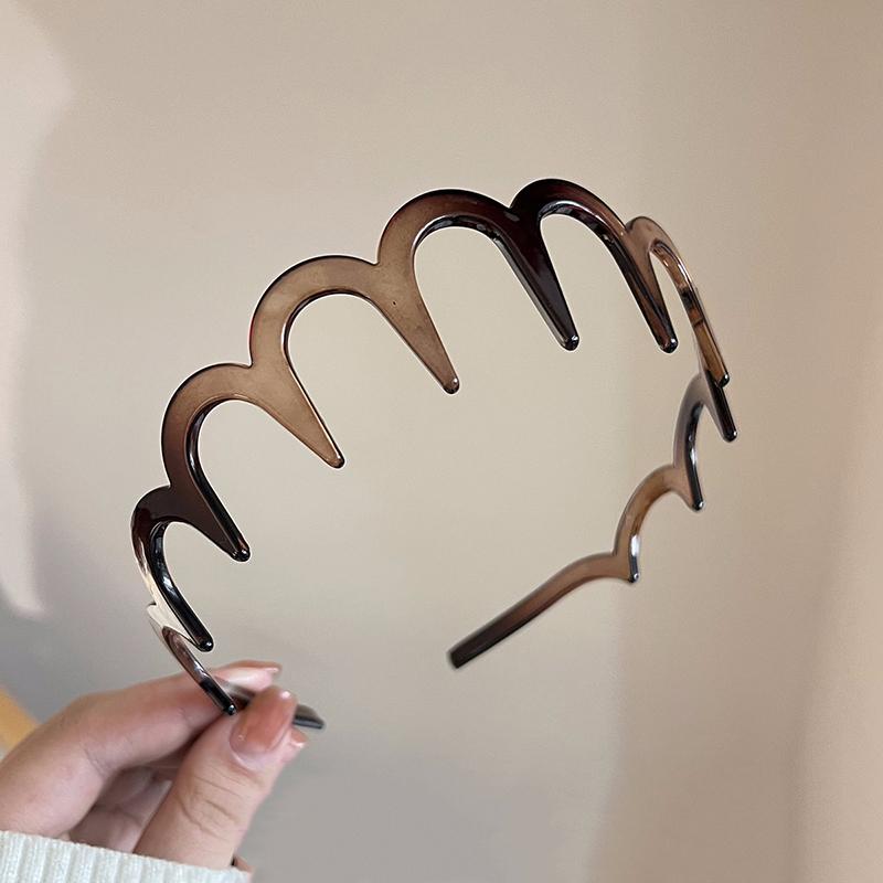 Fashion Women Girls Zig-Zag Shark Long Tooth Headband Plastic Resin Non-Slip Wave Comb Hair Hoop Headwear Diy Headpiece
