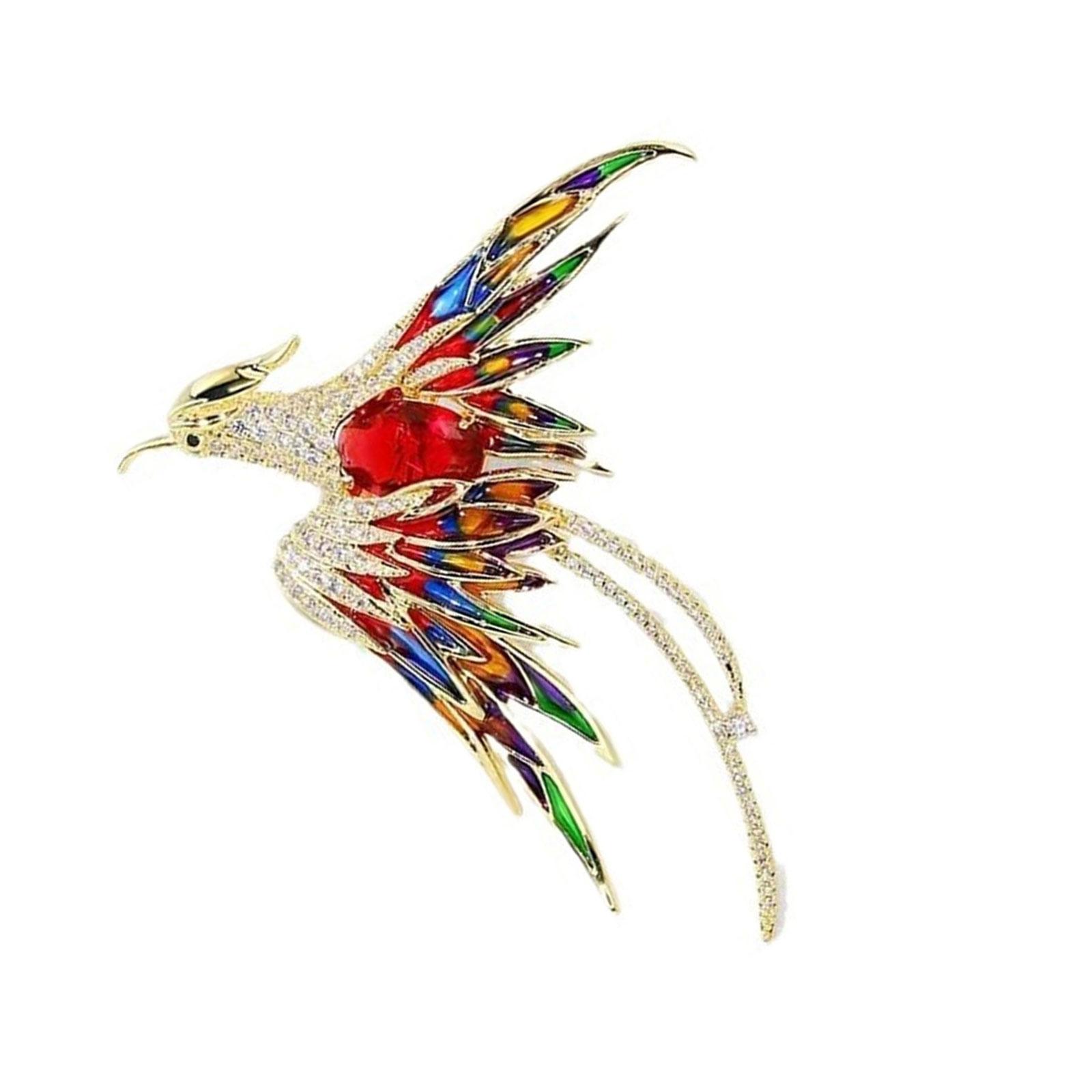 

Яркий эмалевый значок на лацкан в виде феникса, универсальная хрустальная брошь-булавка в виде феникса, унисекс эмалевый значок в виде птицы, аксессуар для мероприятий A01