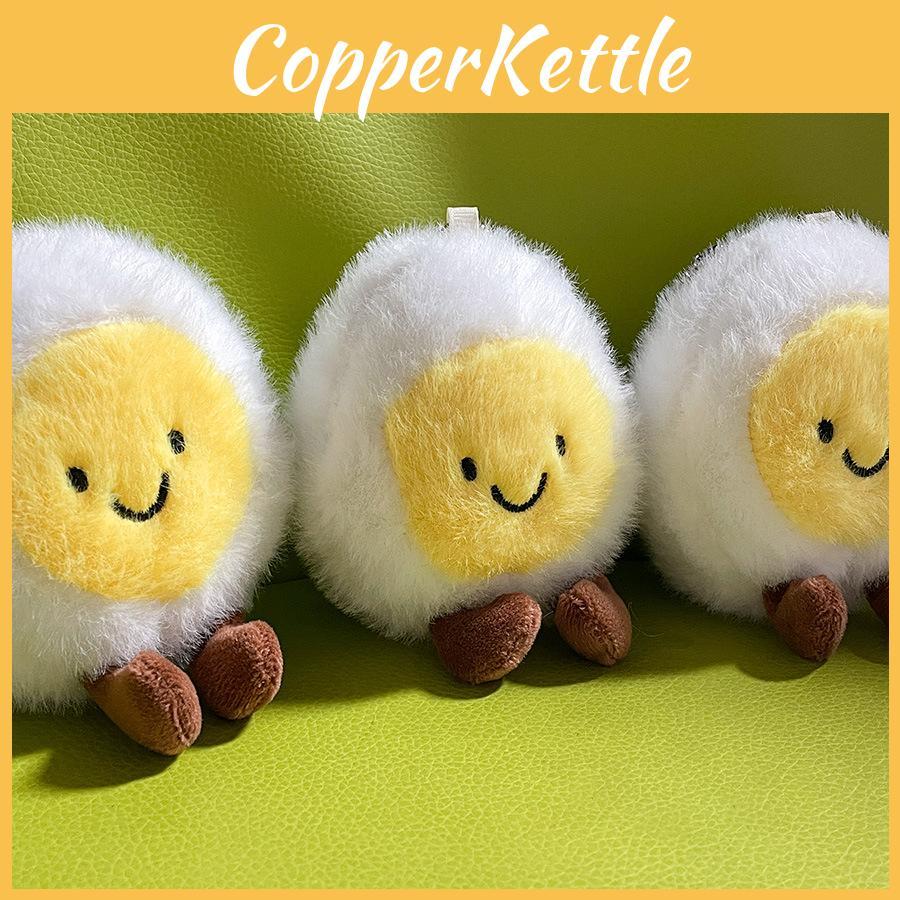 Wunderschön gefertigtes gekochtes Ei Plüschtier Bunte lächelnde Gesichts-Schlüsselanhänger für Jeden