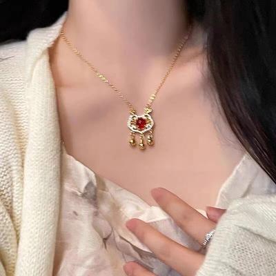 Nuova Agata Cinese Zircone Orecchie di Coniglio Serratura di Sicurezza Donna Lusso Leggero Nicchia Serratura Lunga Vita Regalo di Natale per Fidanzata