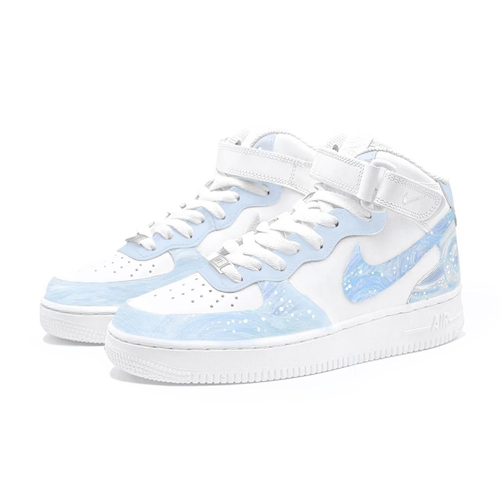 Nike Air Force 1 Galaxy Mystery X First Moon Culture Abrasion Resistant Balance Abrasion Resistant Balance Mid Top DD9625-100(TeamTwo-x)