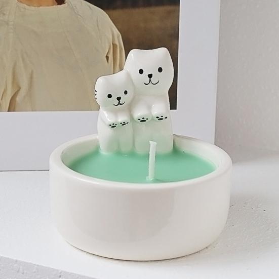 Halloween Ghost Ceramic Candle Holder Gnome Cat Angel Fox Hedgehog Frog Squirrel Candle Stand Candlestick Table Centerpiece Decoration