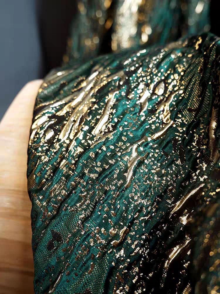 200x140cm Texture Undulating Vein Gilded Jacquard Fabric 3D National Style DIY Coat Jacket Hanfu Clothing Designer Fabric