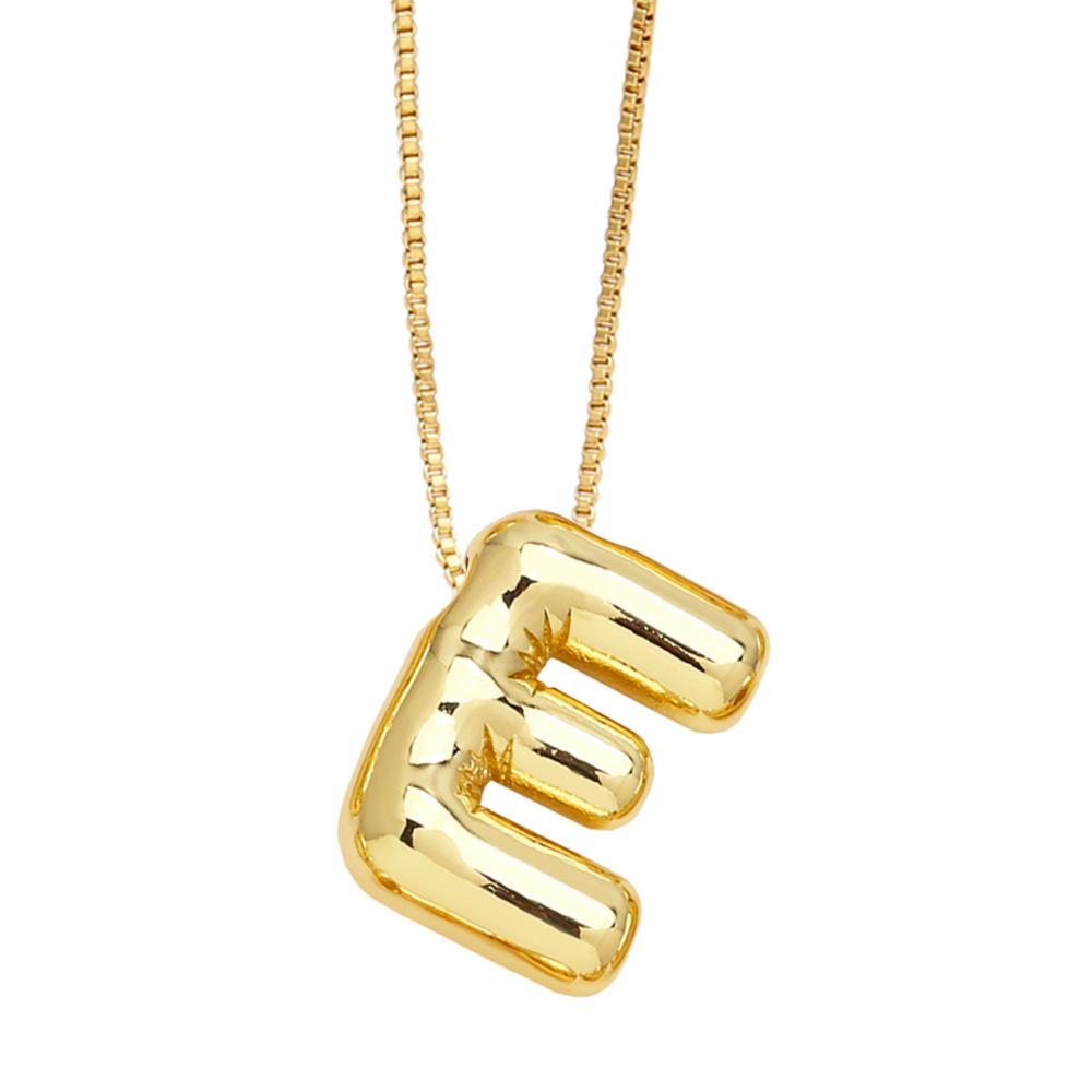 18K Gold-Plated Smooth Letter Pendant Necklace - Unique & Versatile Design