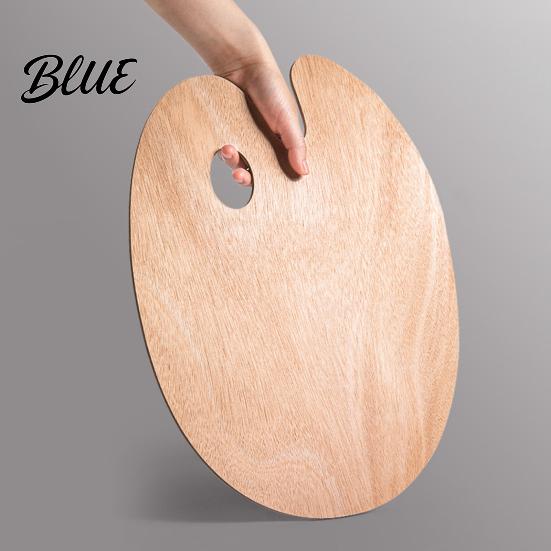 Professional Grade Painting Artist with Paint Square Palette Tray Wooden Oval Shaped Large Palette Thumb Hole for Acrylic Watercolor