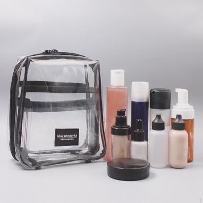 Clear Toiletry Bag Makeup Waterproof 17x8x19cm for Women Men Large Capacity Zippered Case