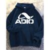 Trendy brand autumn and winter men's clothing with the same hooded pullover printed sweater with fleece and thicker leisure sports