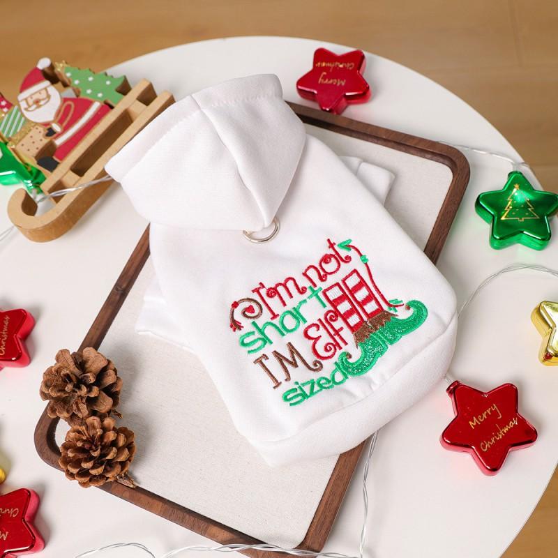 Pet Dog Cat Hoodie Christmas Elf Style Warm Winter Clothes Small Breeds XS To XL