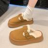 2024 New Style Ladies Plush Slipper Classic Winter Warm Indoor Cotton Slipper Comfortable Open Heel High Quality Casual Slippers